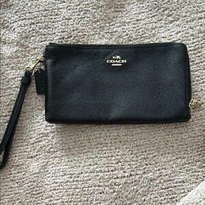 Coach Black Leather Wristlet